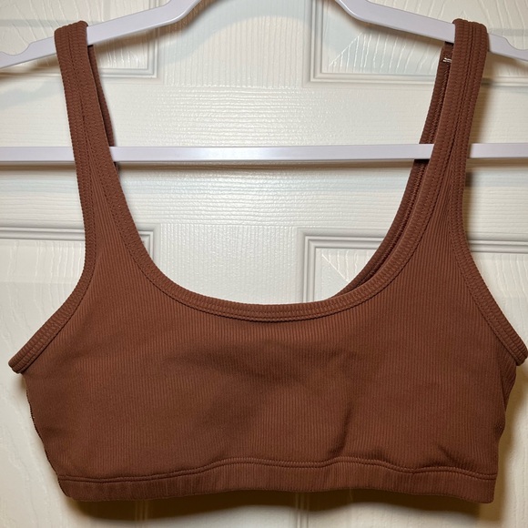 Aritzia Tna Brown Ribbed Bra Top size M - Picture 2 of 3